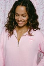 Sugarplum Lattice Half Zip Sweatshirt - Image 2