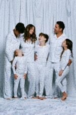 Mens Starry Nights Lattice Long Sleeve Polo Pajamas - Image 7