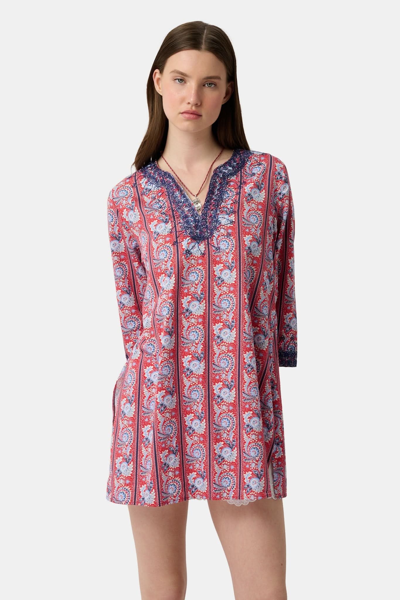 00_EXTRA_WOMEN_3114 Provencal Stripe Casa Kurta - Image 1
