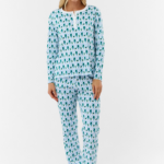 Green Wave Lovely Monkey Pajamas