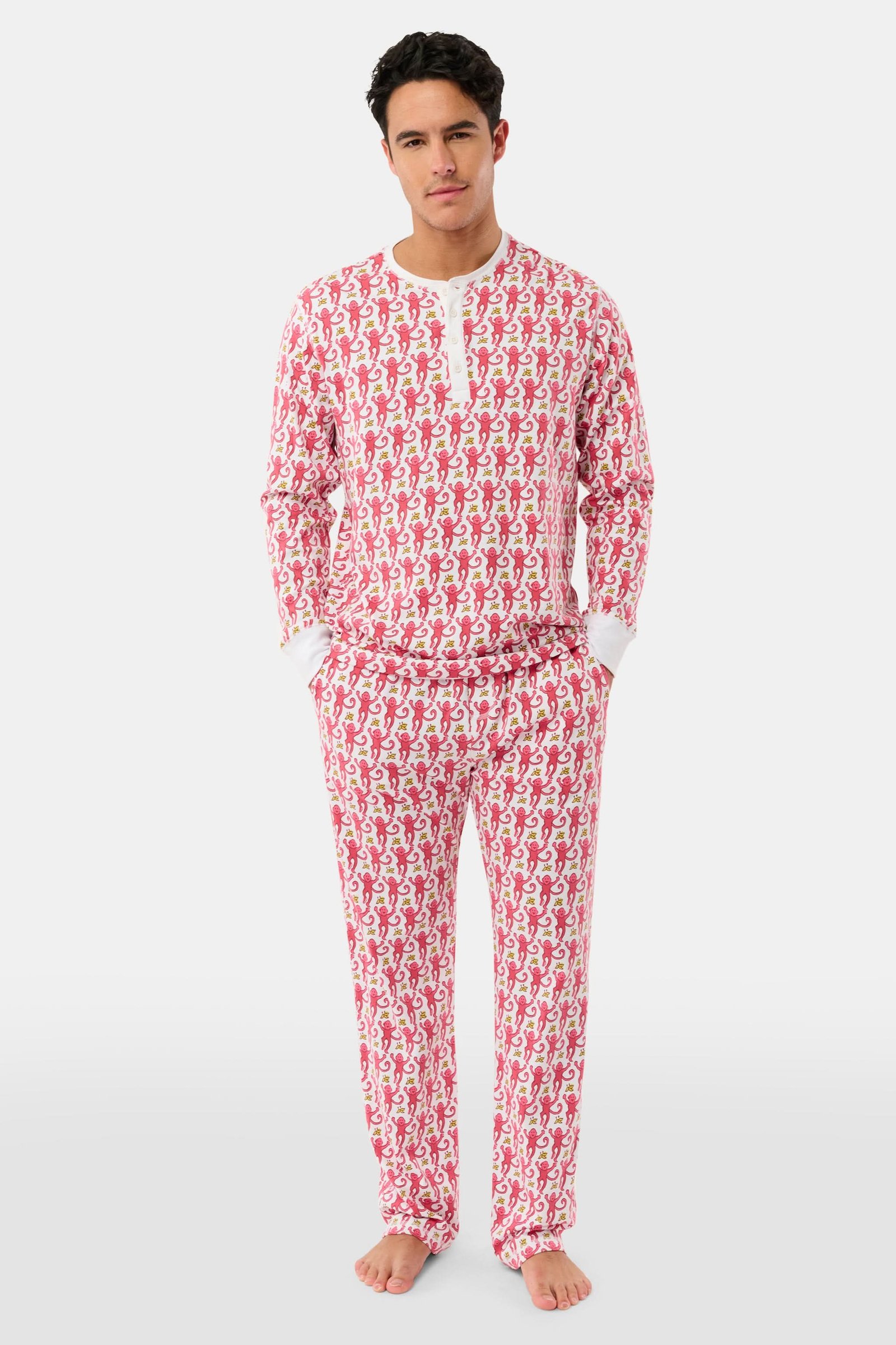 85_MENS_UNKNOWN_0720 Mens Monkey Spencer Pajamas - Image 1