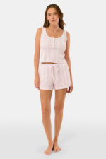Daisy Heart Stripe Cherry Tank Set