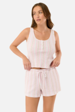 Daisy Heart Stripe Cherry Tank Set - Image 2