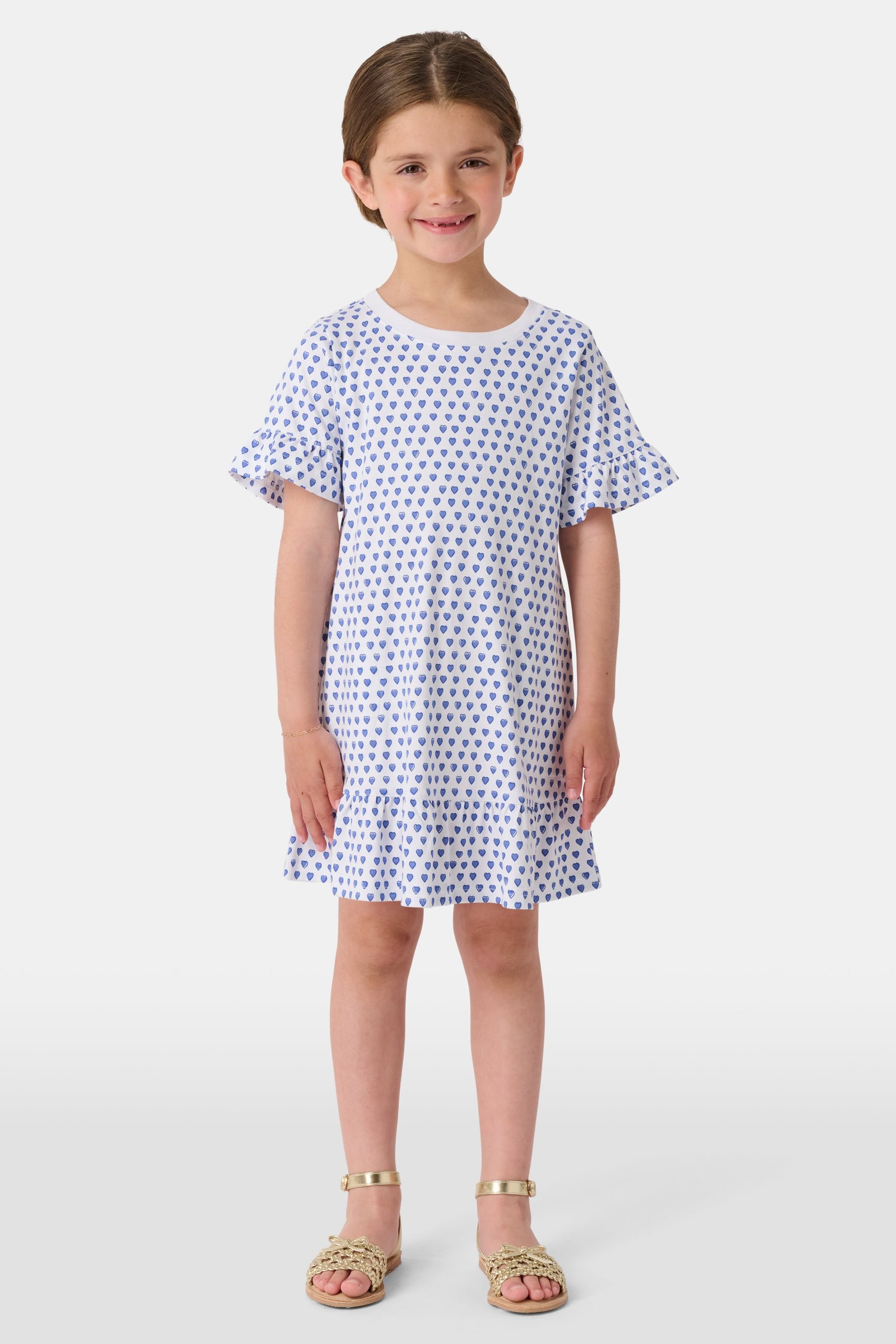 BLUE-HEARTS-ESME-DRESS_003 Girls Hearts Esme Dress - Image 1