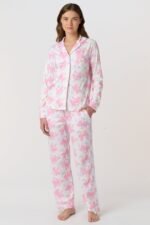 Doily Beaux Long Sleeve Polo Pajamas