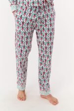 Mens Monkey Mas Patchwork Long Sleeve Polo Pajamas - Image 6