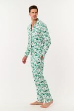 Mens Ski Toile Long Sleeve Polo Pajamas - Image 4