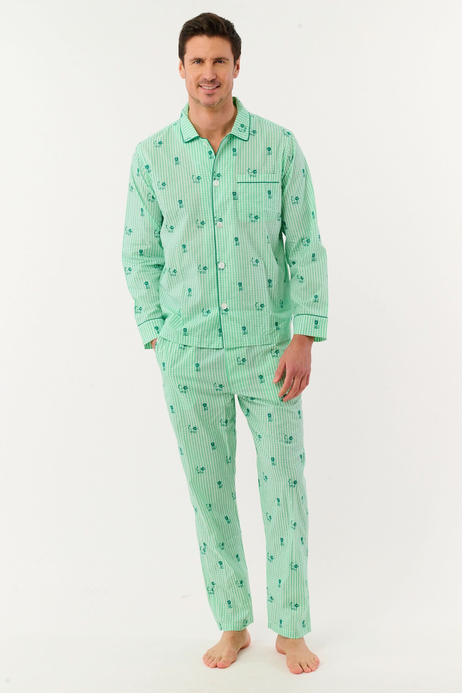 MENS_SET6_0002 Mens Leo Gingham Loungewear - Image 1