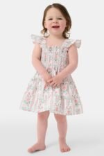 Kids Monkey Block Stripe Tiny Ellie Nap Dress - Image 3