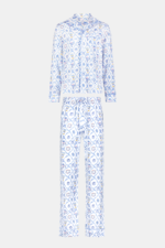 Mens Starry Nights Lattice Long Sleeve Polo Pajamas - Image 6
