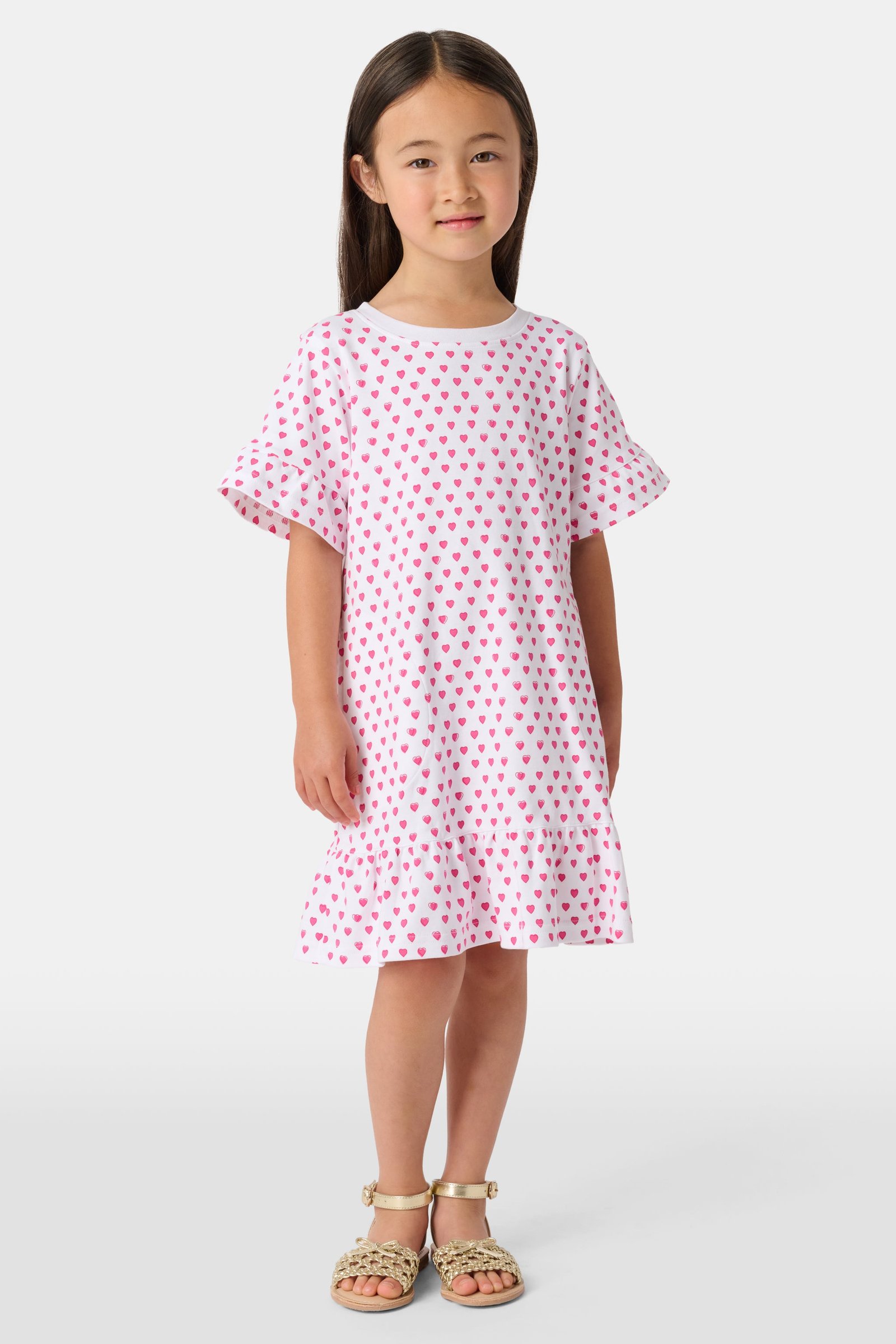 PINK-HEARTS-ESME-DRESS_003 Girls Hearts Esme Dress - Image 1