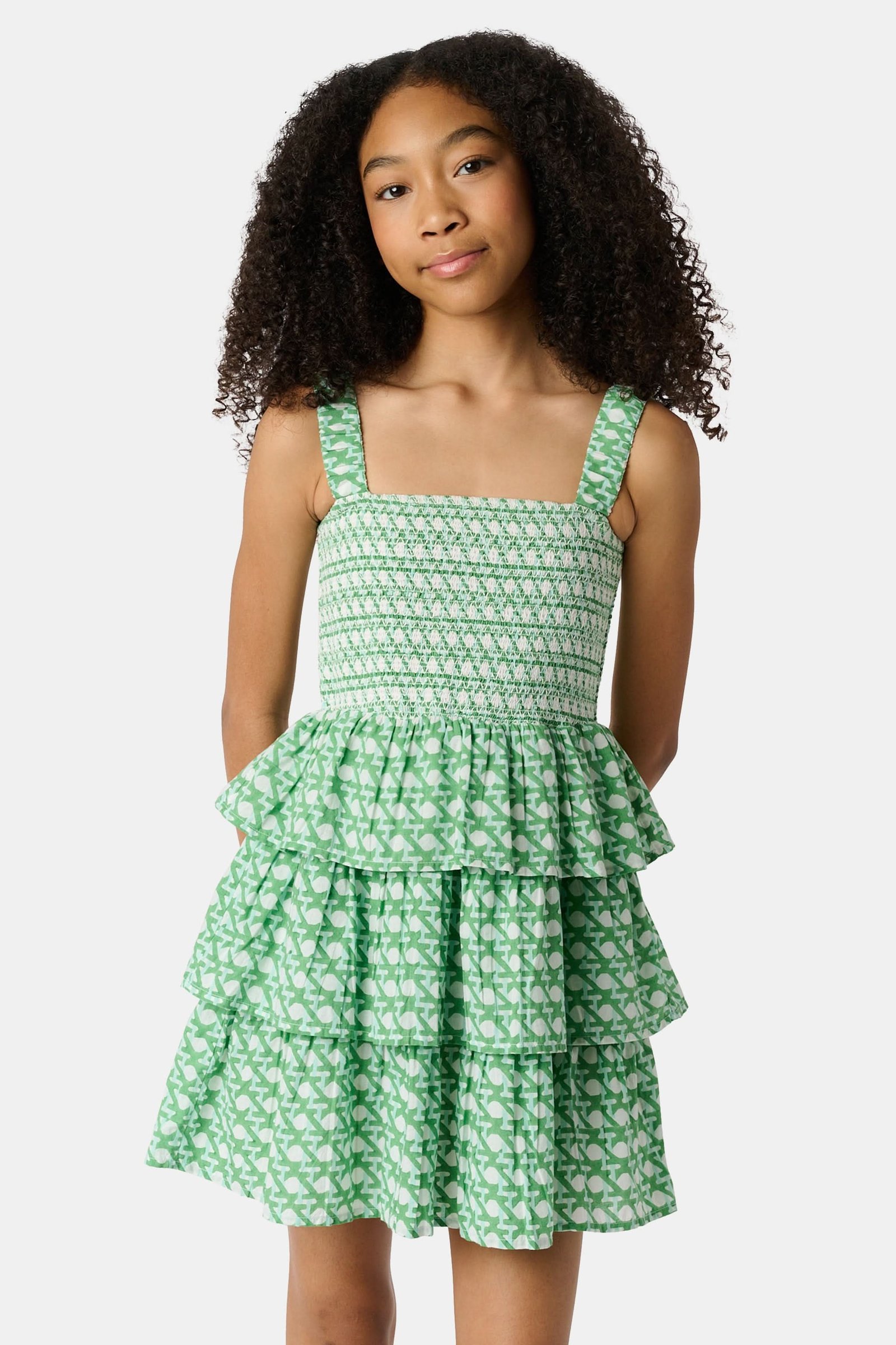 ROLLER-RABBIT-KIDS-CANE-KENIA-DRESS-GREEN_0012 Kids Cane Kenia Dress - Image 1