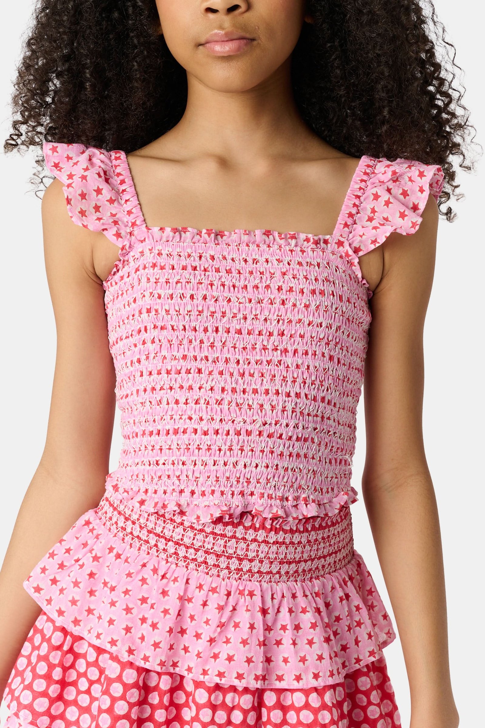 ROLLER-RABBIT-KIDS-STARRY-DOT-TORY-TOP-PINK_0014 Kids Starry Dot Tory Top - Image 1