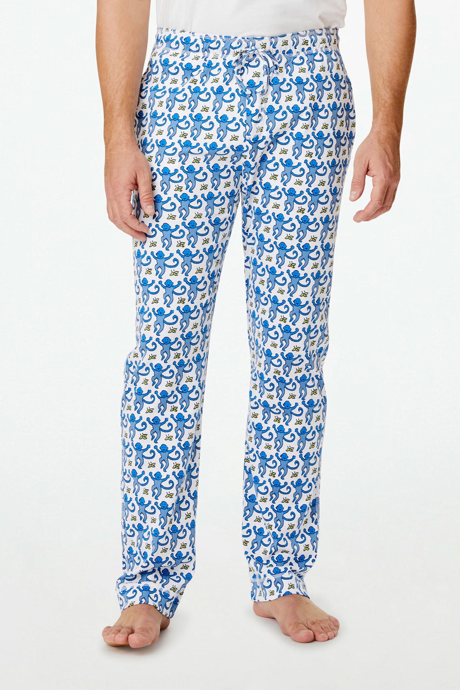 ROLLER-RABBIT-MENS-PAJAMAS-MENS-MONKEY-SIMON-PANT-BLUE_002 Mens Monkey Simon Pant - Image 1