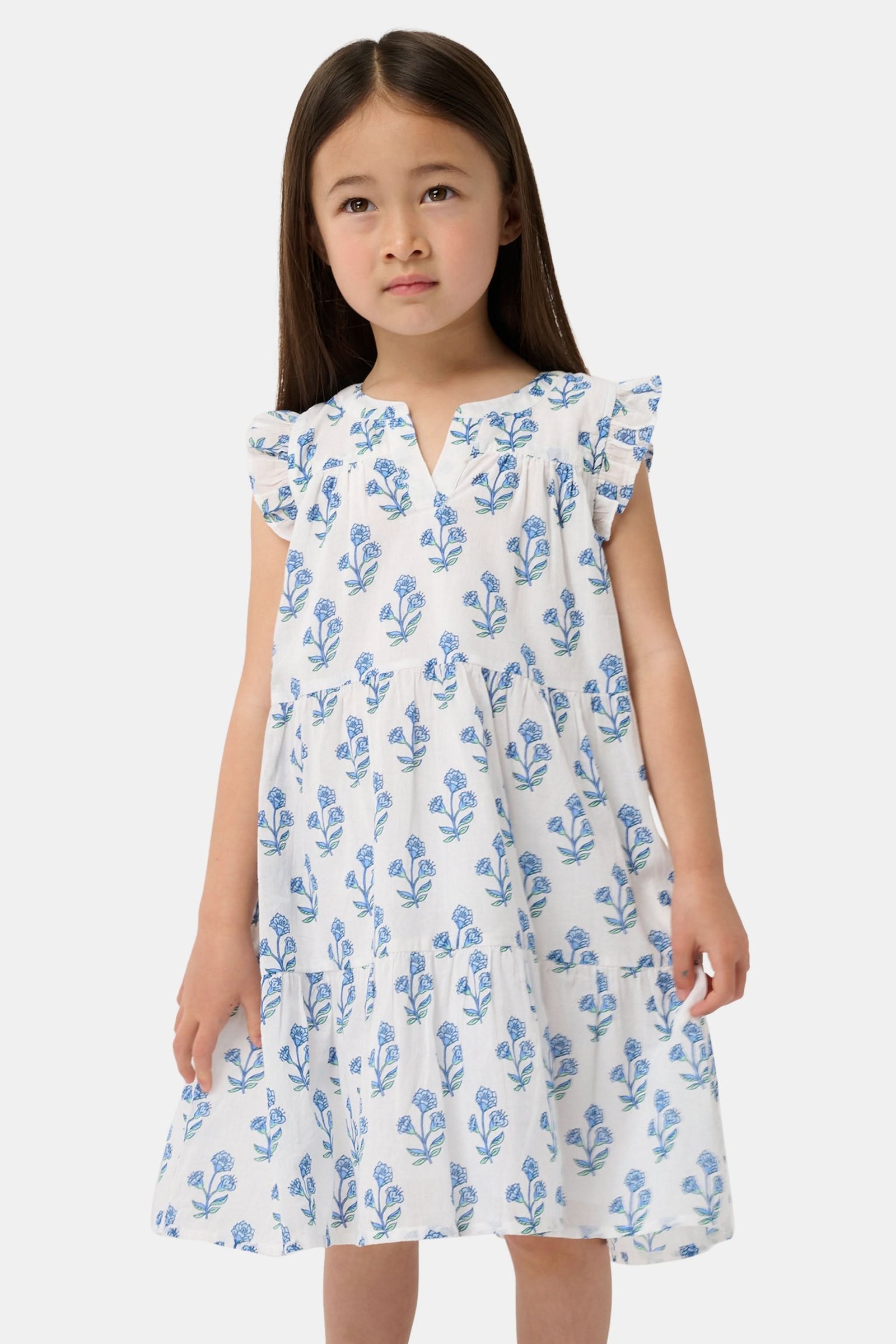 ROSA_DITSY_KIDS_PATTY_DRESS_BLUE_0320 Kids Rosa Ditsy Floral Pami Dress - Image 1