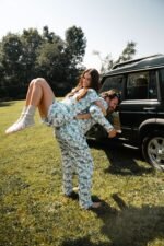 Mens Ski Toile Long Sleeve Polo Pajamas - Image 2