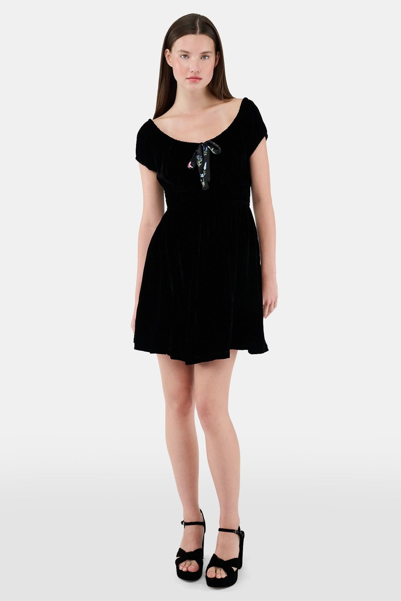 VELVETTILLYDRESSBLACKWMNROLLERRABBIT_1230 Velvet Tilly Dress - Image 1