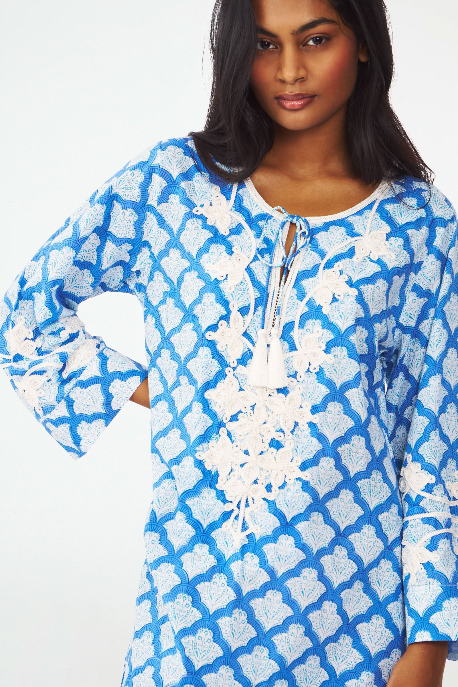 WOMENSJEMINAPUNTALONGKURTABLUEROLLERRABBIT14 Jemina Punta Long Kurta - Image 1